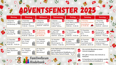 Adventszeit in Hindelbank – 24 Fenster voller Wärme und Licht